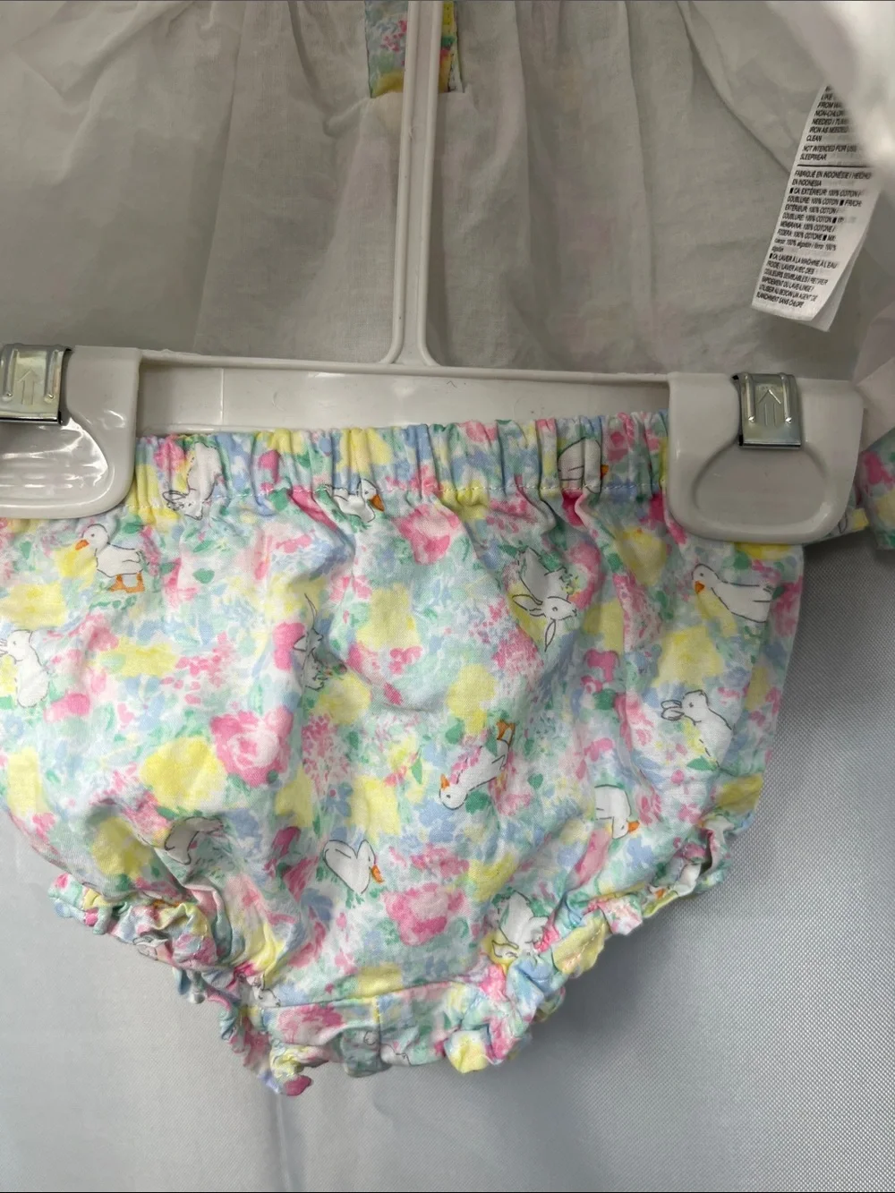 Janie and Jack Pastel Floral Ruffle Dress & Diaper Cover - Pink, Yellow, Blue